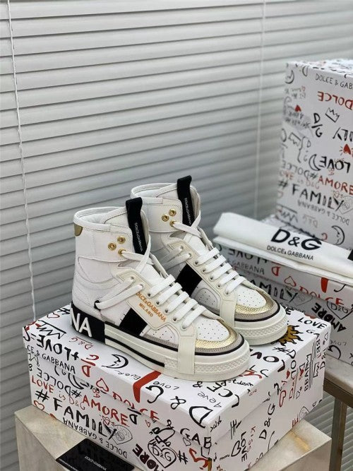 Dolc_e Gabbana D G Men Calfskin 2 Zero Custom High Top Sneakers