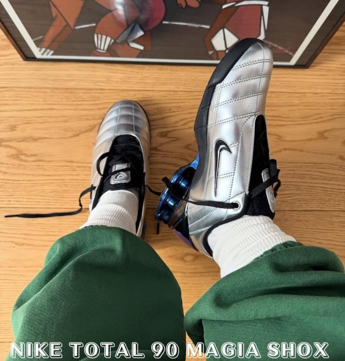 nikee. total 90 secutor shox magia metallic silver