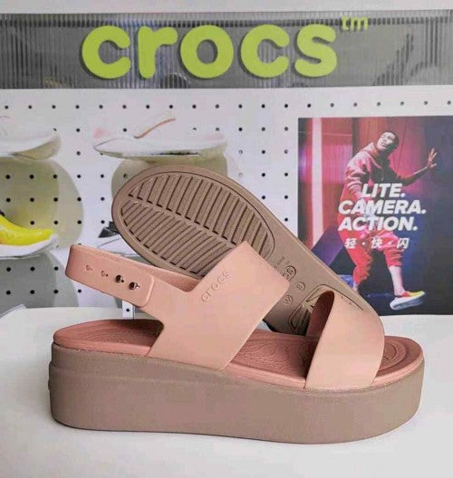 crocss Brooklyn Womens Wedge Sandals pink