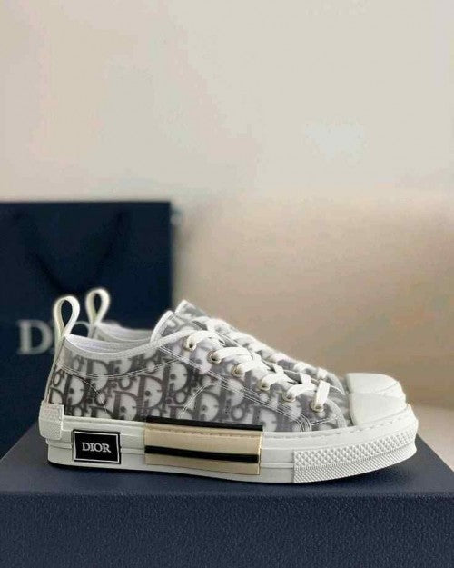 DIORR b23 oblique low top sneaker white black canvas