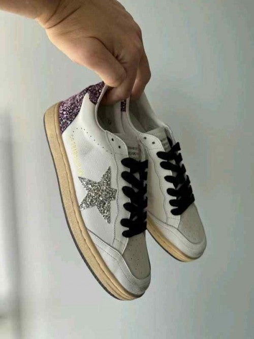 Golden Goose Ball Star White Purple Silver
