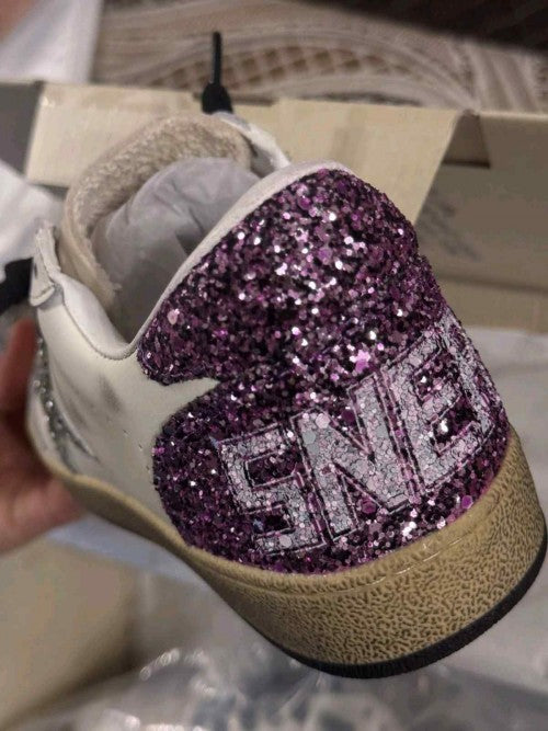 Golden Goose Ball Star White Purple Silver