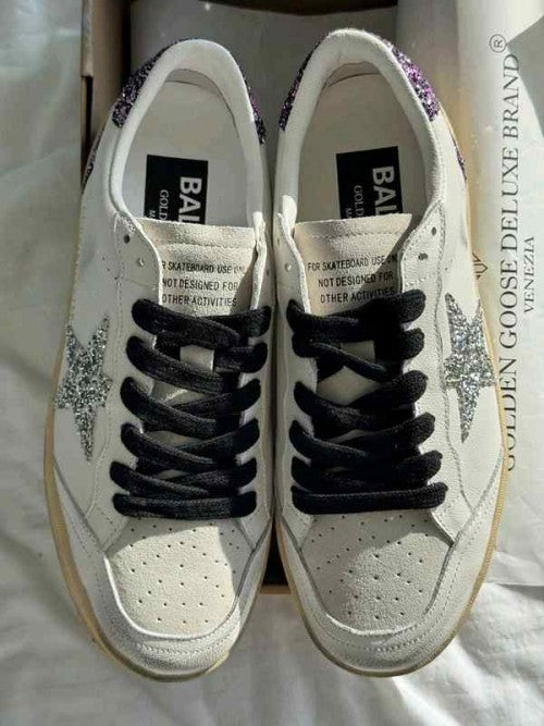 Golden Goose Ball Star White Purple Silver