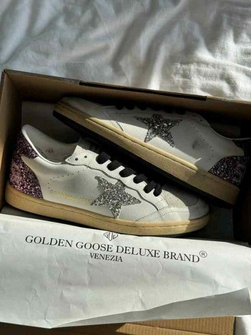Golden Goose Ball Star White Purple Silver