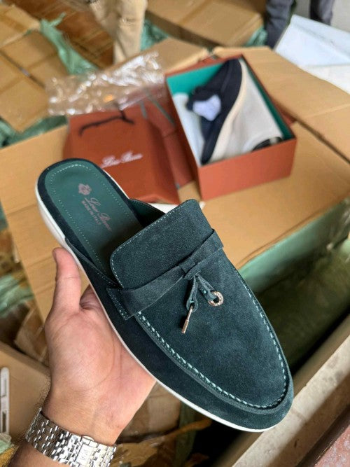 Loro Piana Babouche Loafers Green 212