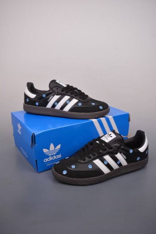 Adidass Originals Samba OG Sneakers Light Blue Floral Core Black