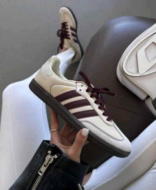 Adidass Samba Wonder White Maroon Men Leather Quality