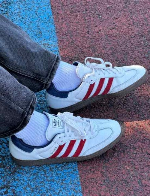 Adidass Samba OG Core White Victory Red