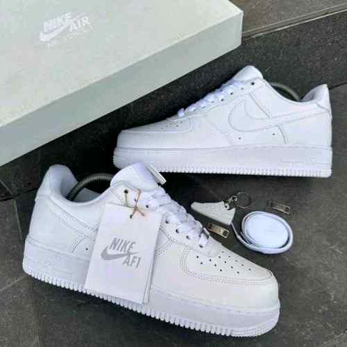 Nikee Airforce 1 White Pure Leather Ua Quality womens