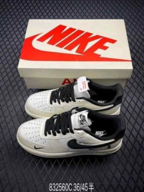 Nikee Airforce 1 07 Low Violent Bear Joint Linen Beige Black Sneaker