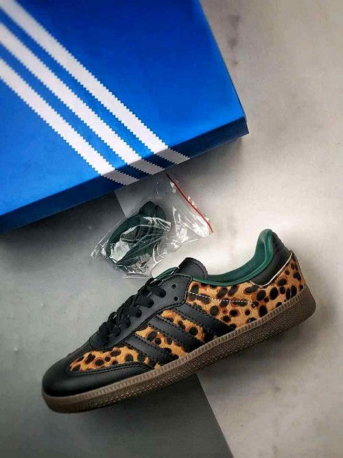 Adidass Samba OG Black Green Leopard