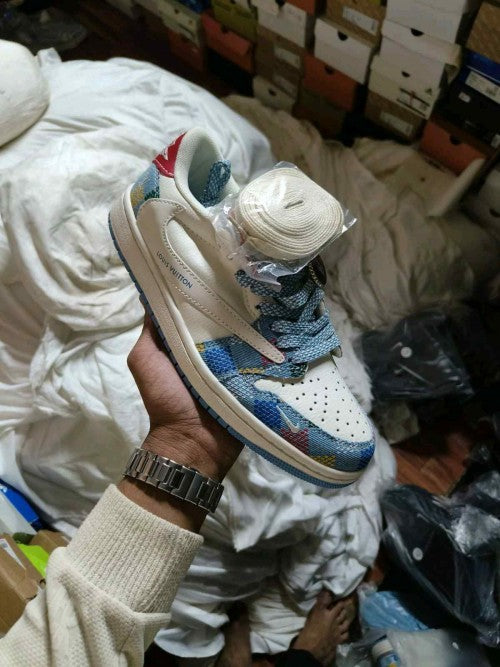 NIKEE AIR JORDAN RETRO 1 LOW X TRAVIS SCOTT FRAGMENT DESIGN LOUI_S VUITTON