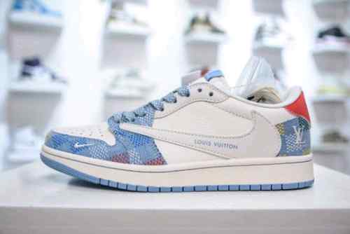NIKEE AIR JORDAN RETRO 1 LOW X TRAVIS SCOTT FRAGMENT DESIGN LOUI_S VUITTON
