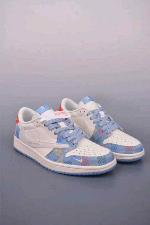 NIKEE AIR JORDAN RETRO 1 LOW X TRAVIS SCOTT FRAGMENT DESIGN LOUI_S VUITTON