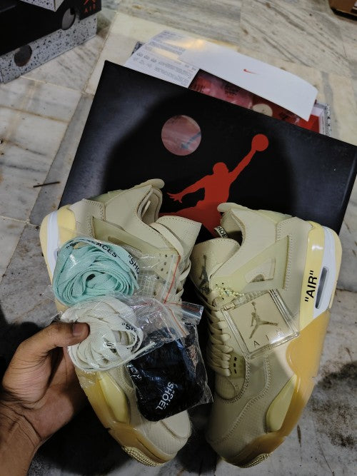Air Jordan Retro 4 Off White Cream Sail UA Quality