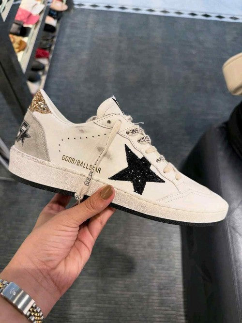 Golden Goose Ball star White Black Gold Ice