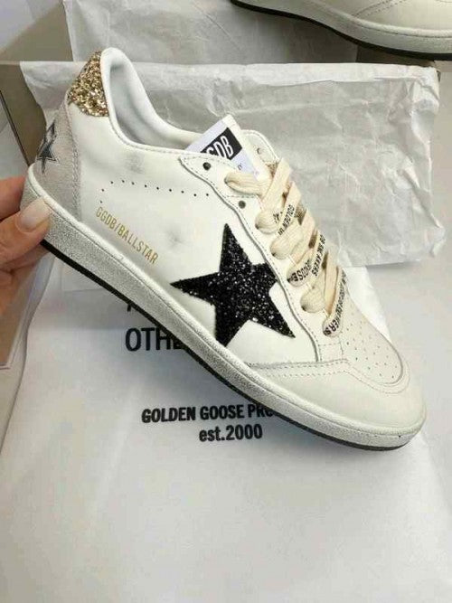 Golden Goose Ball star White Black Gold Ice