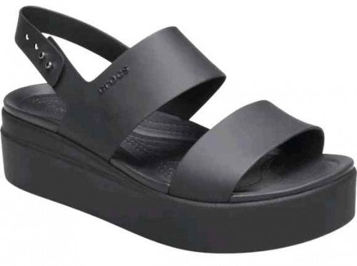 crocss Black Brooklyn Low Wedge Sandals