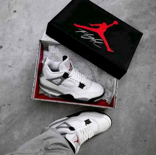 Nikee Air Jordan Retro 4 White Cement Semi Ua Quality
