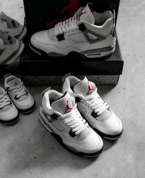 Nikee Air Jordan Retro 4 White Cement Semi Ua Quality