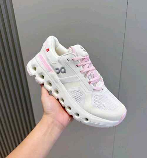 On Cloud Running Runner Shoes White Pink Sporty Elegant