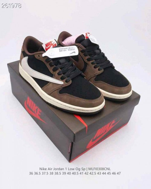 Nik_e Air Jordan Retro 1 Low X Travis Scott Dark Mocha 277