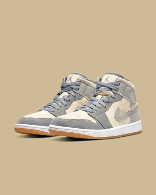 Air Jordan 1 Mid Coconut Milk Particle Grey