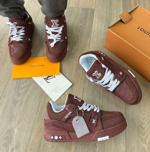 Louis_ Vuitton Trainer Brown Denim With All Accessories 170