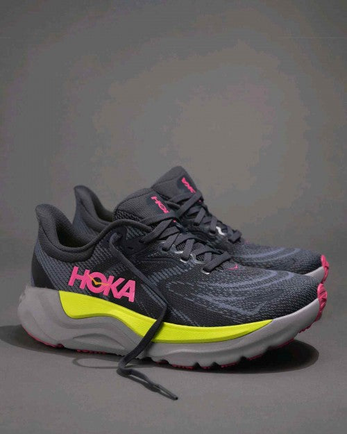 Hoka Arahi 8 Charcoal Grey-Yellow-Rose Mens shoes
