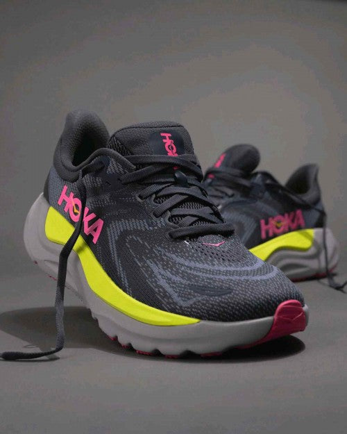 Hoka Arahi 8 Charcoal Grey-Yellow-Rose Mens shoes