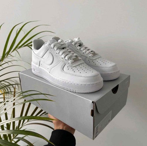 Nikee Airforce 1 White Pure Leather Heavy Quality (With Dust Bag Bill Carry Bag 1 Complementary Bottle Lace)_1068