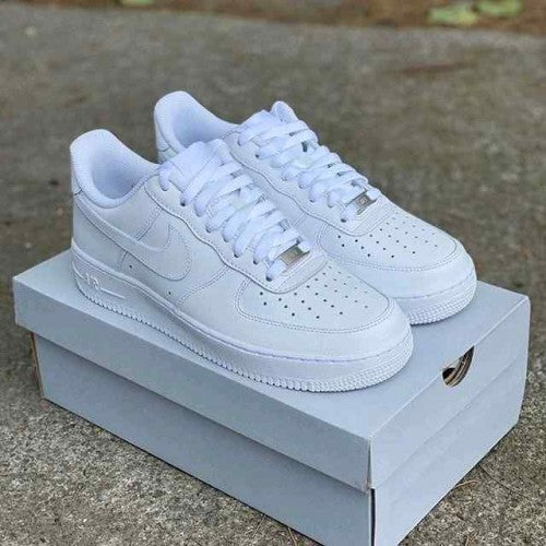 Nikee Airforce 1 White Pure Leather Heavy Quality (With Dust Bag Bill Carry Bag 1 Complementary Bottle Lace)_1068