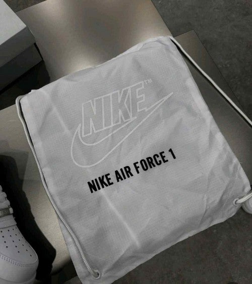 Nikee Airforce 1 White Pure Leather Heavy Quality (With Dust Bag Bill Carry Bag 1 Complementary Bottle Lace) 1068