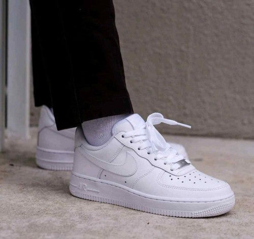 Nikee Airforce 1 White Pure Leather Heavy Quality (With Dust Bag Bill Carry Bag 1 Complementary Bottle Lace) 1068