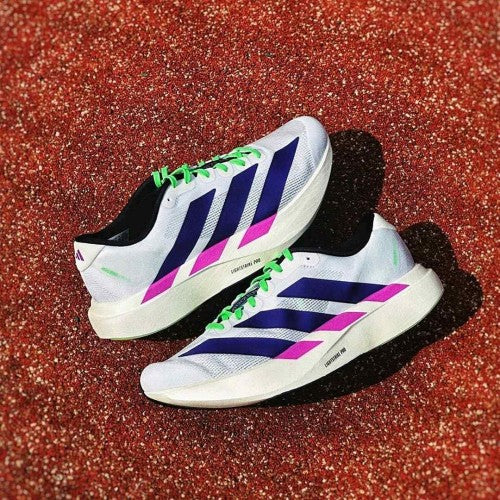 Aadidass AdiZero Evo SL White Purple Lime Burst