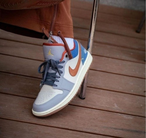 Nikee Air Jordan Retro 1 Low Repaired Denim