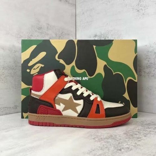 A Bathing Ape Bape Sta 93 Hi Red Orange Light Sand