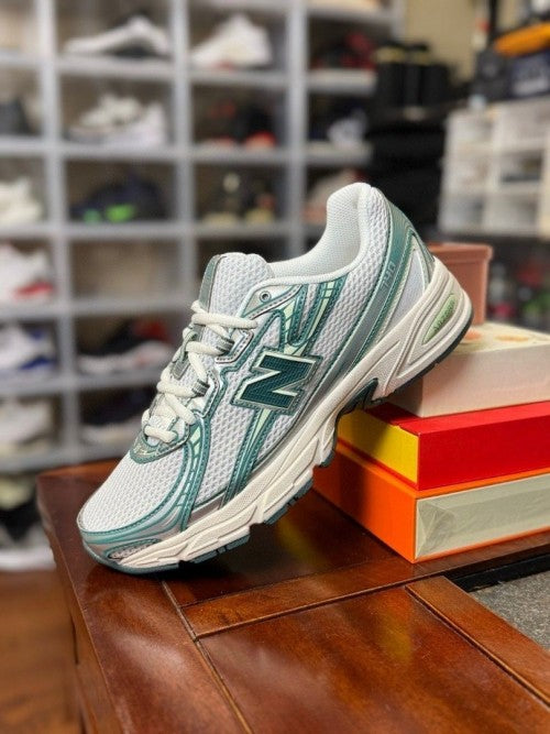 New Balancee 740 Trainers White Marsh Green Casual Shoes