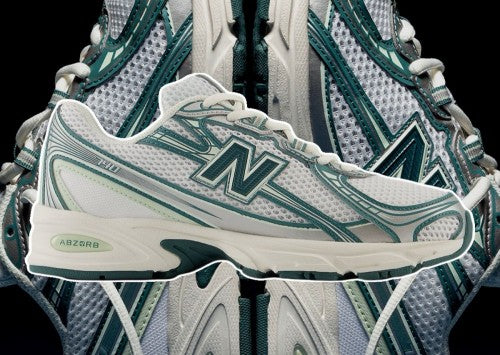 New Balancee 740 Trainers White Marsh Green Casual Shoes