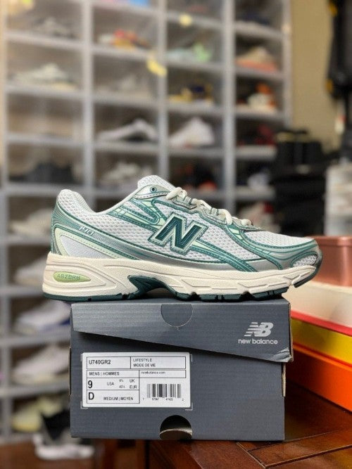 New Balancee 740 Trainers White Marsh Green Casual Shoes