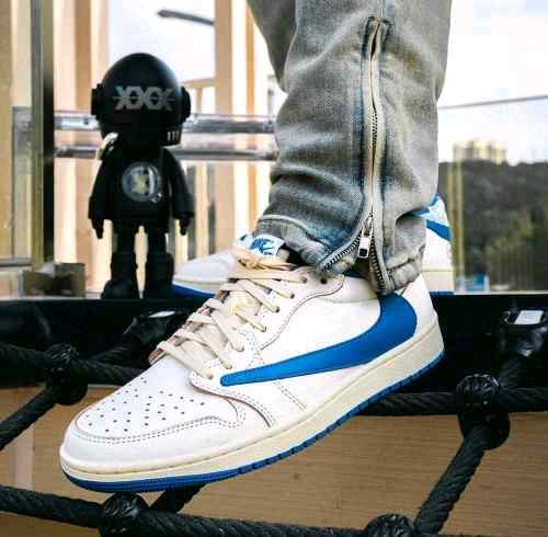 Nikee Air Jordan Retro 1 X Travis Scott Fragment Heat Of White Semi Ua Quality With Og Box