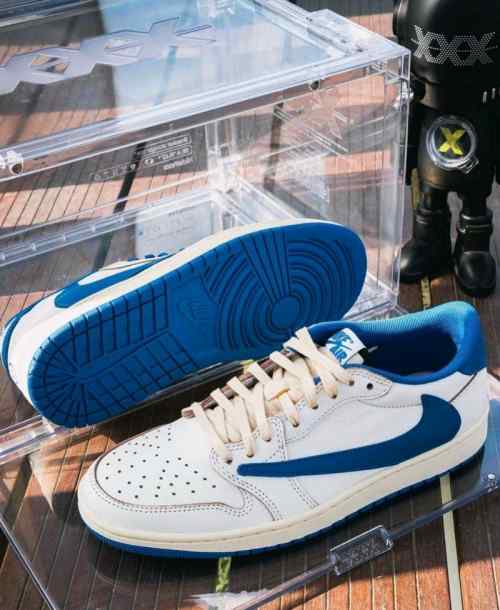 Nikee Air Jordan Retro 1 X Travis Scott Fragment Heat Of White Semi Ua Quality With Og Box
