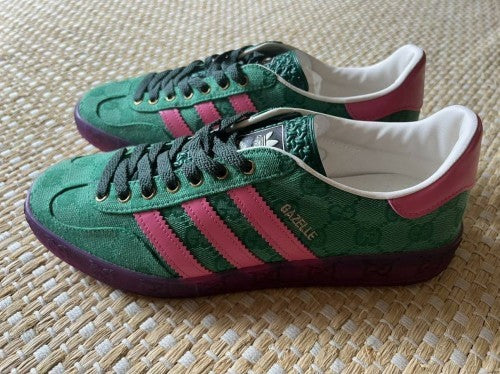 adidass x gazellee green pink fix