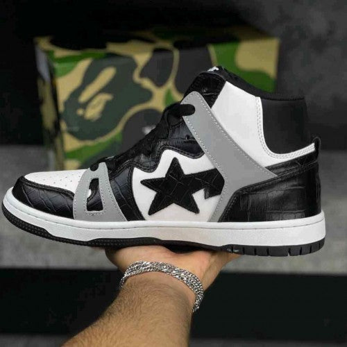 A Bathing Ape Bape Sta 93 Hi Black Light Grey Men s