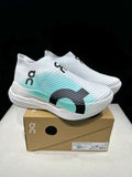 On Cloudboom Strike LS White and Mint Green 5052