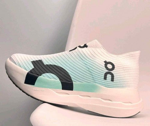 On Cloudboom Strike LS White and Mint Green 5052