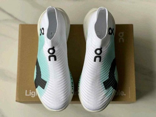 On Cloudboom Strike LS White and Mint Green 5052