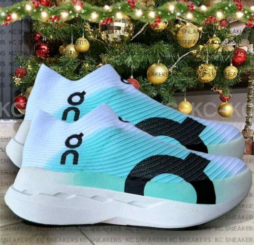 On Cloudboom Strike LS White and Mint Green 5052