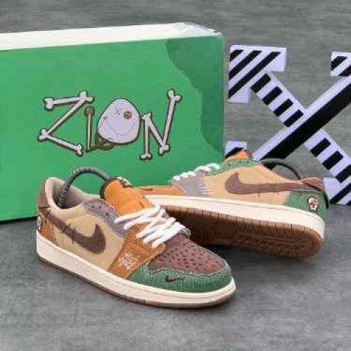 Nik_e Air Jordan Retro 1 Low Zion Williamson Voodoo 273