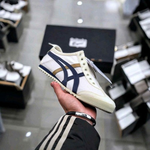 Onitsuka Tiger Mexico 66 Slip On Beige Navy Blue 410